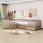 Lit plateforme simple en L avec trois tiroirs de rangement-655604508