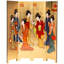 6 Ft. Tall Gold Lacquer Room Divider - Geisha