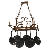 Handforged Oval Handcrafted 6 Light Pot Rack