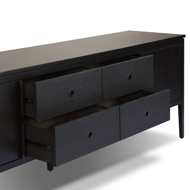 Dawn Media Console-Black Raffia