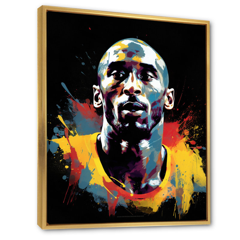 Reproduction d'art sur toile Kobe Memory III - Sports, H 32 po x l 16 po x P 1 po, Cadre flottant doré