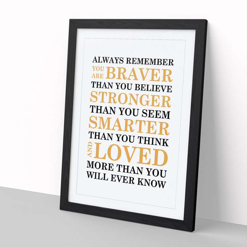 Always Remember - Framed Print, 48cm H x 36cm W x 2cm D, Black