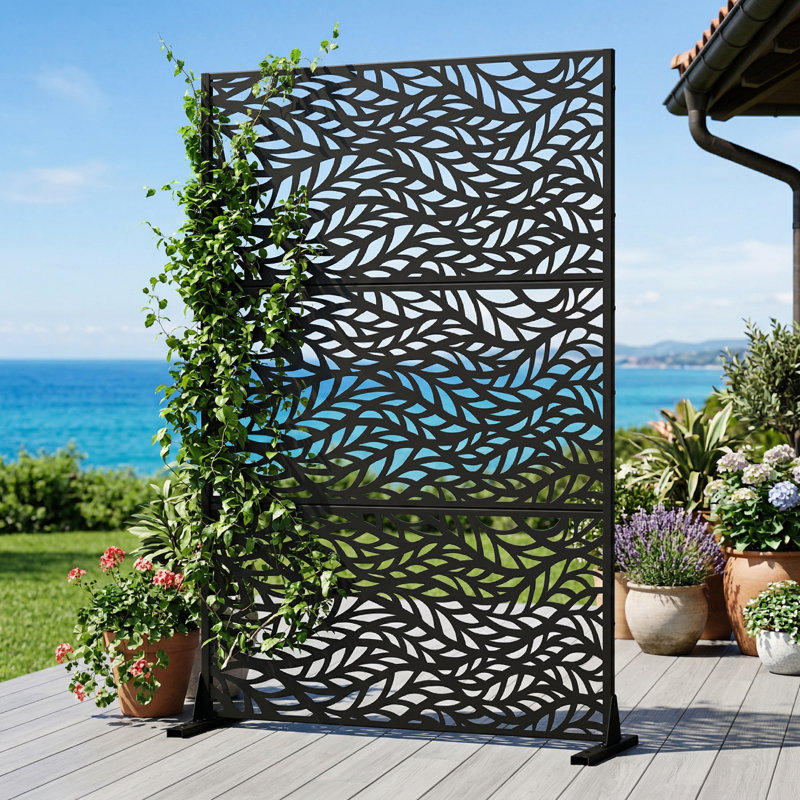 Panneau de clôture en métal d'intimité H 6 pi x l 4 pi Dune, 72 in. H x 47 in. W