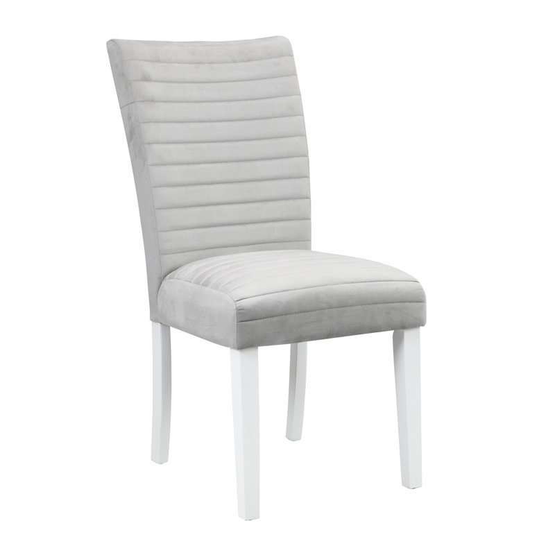 Chaise d'appoint élastiquée en velours et finition brillante élisaveta