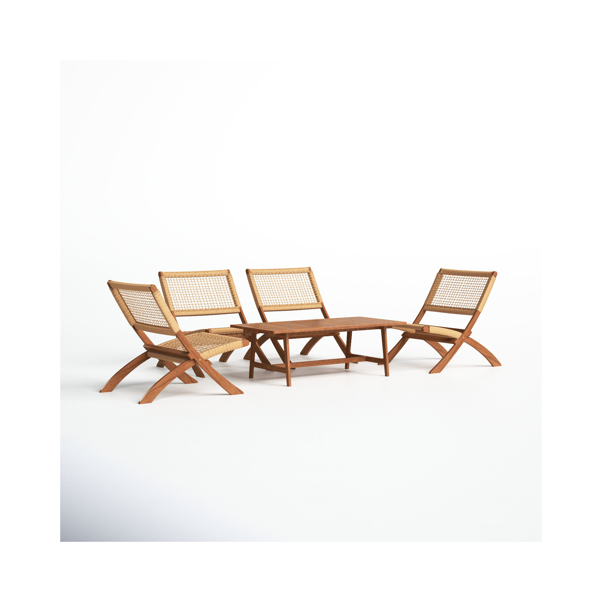 Kismet 5-Piece Armless Chairs Seating Group, Natural