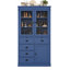 Armoire de rangement en bois avec portes en verre, bleu-1379590920