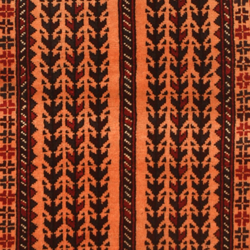 Tapis pêche / rouge noué à la main Felisha