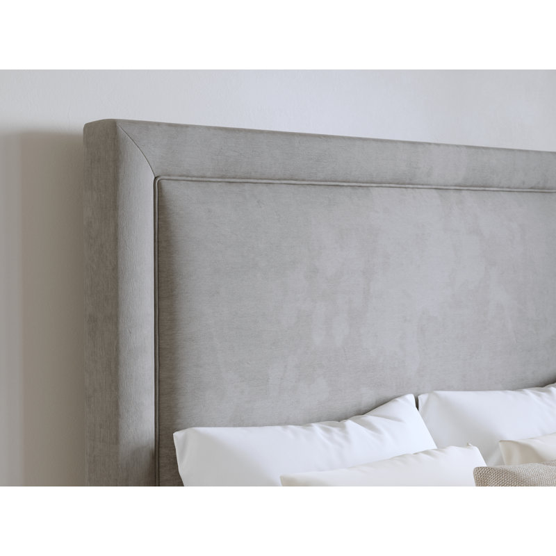 Lit tapissier standard à profil bas Evart, Grand, Gris