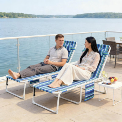 Chaise longue pliante avec trou pour le visage et table d'appoint Gaeden