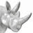 Rhinoceros Statue With Mirror Diamond Exterio