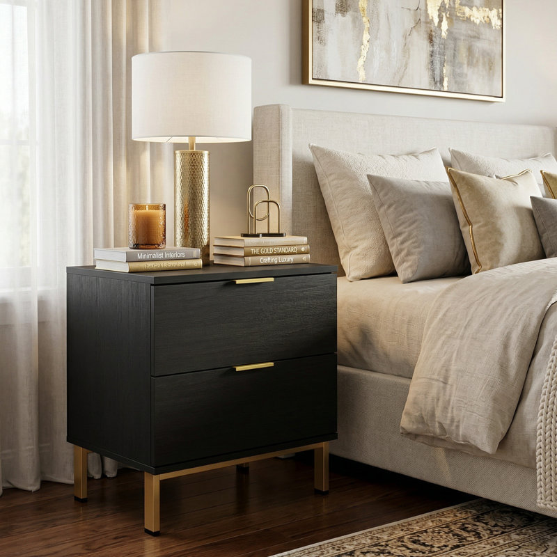 19.7" 2-Drawer Nightstand