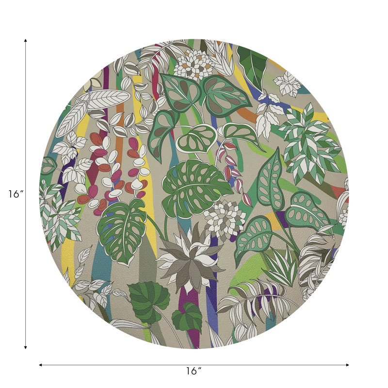 Sabi Jungle Pebble 16" Vinyl Placemat, Beige