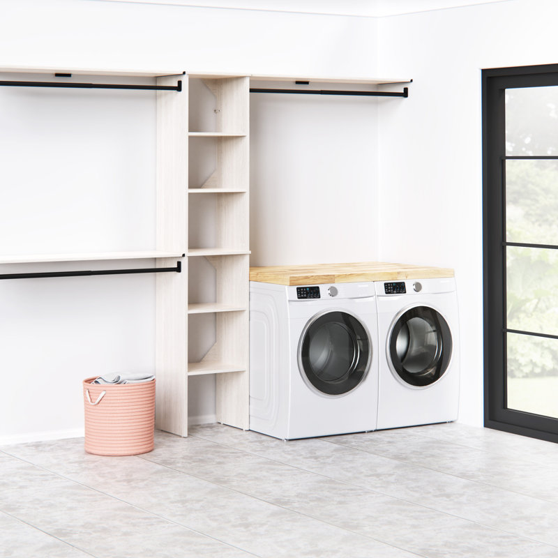 SuiteSymphony Closet System Kit with Top Shelves, 82.46"H x 108"W x 14.59"D