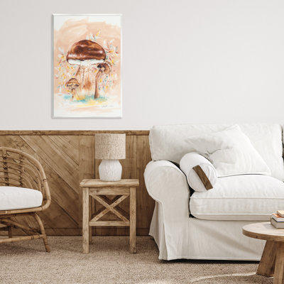 Plaque murale brun brun avec champignon terreux, design par Cady