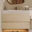 Meuble-lavabo flottant moderne 29,9 po avec comptoir en faux marbre et lavabo encastré en céramique, fixation murale pour petites salles de bain et appartements-402620929