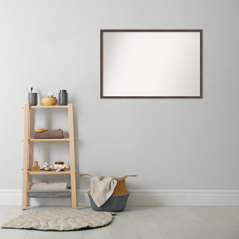 Miroir mural non biseauté en bois franc, H 25,25 po x l 37,25 po