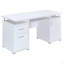 Bureau d'ordinateur blanc avec 2 tiroirs et une armoire
