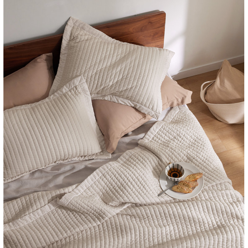 Bedspread Coverlet Lightweight Soft Quilt Bedding Set, Cal King + 2 King Pillow Sham, Linen Corduroy