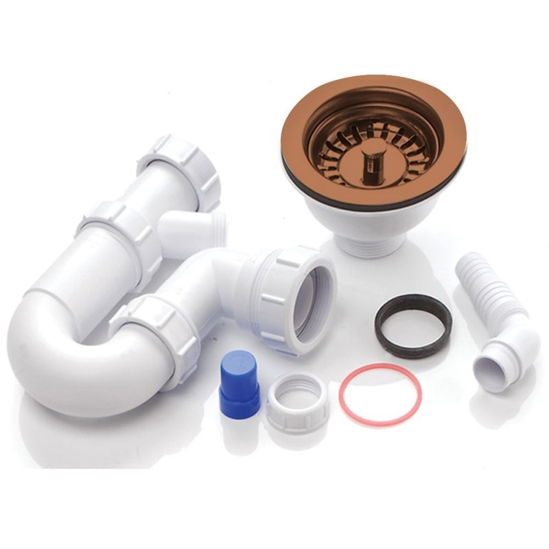 RAK Rangemaster 1.0 Bowl Waste & Plumbing Kit No Overflow 7DCA18F3592D45CC8B8618141D6B863B, Brushed Copper