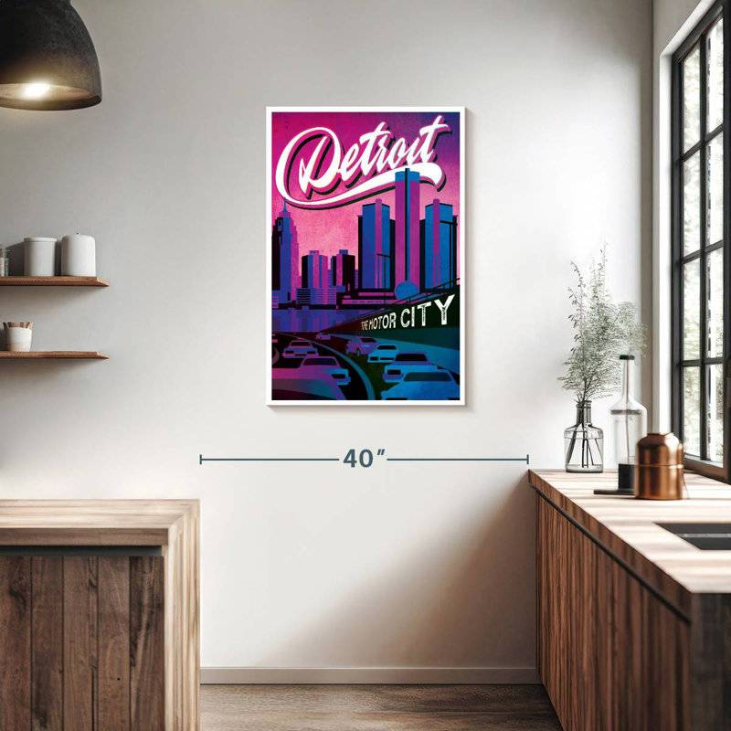 The Motor City Detroit, H 36 po x l 24 po