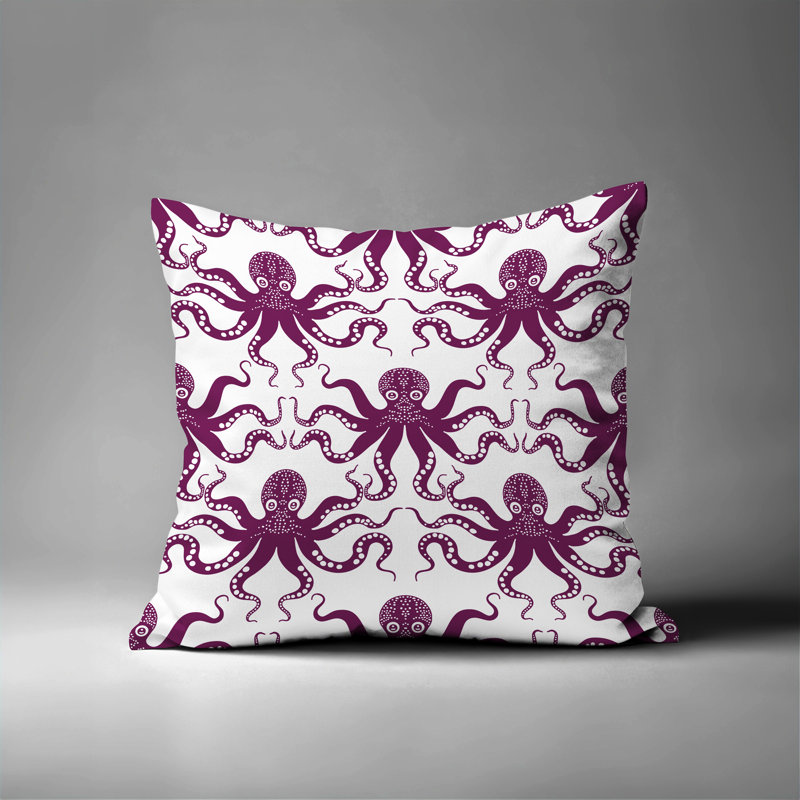 Barnon Outdoor Reversible Throw Pillow, 18"H x 18"W, Purple