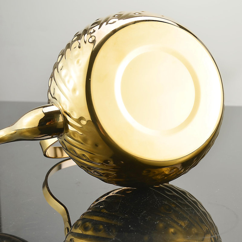 Théière de 2000 ml en acier inoxydable de style antique, Doré