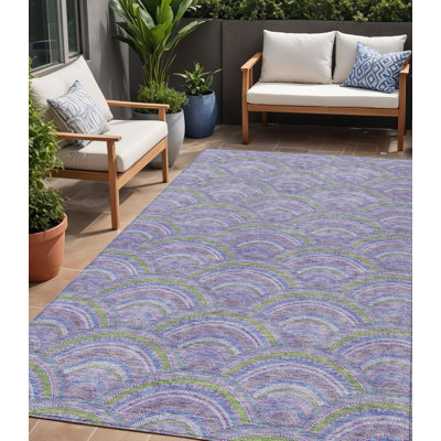 Tapis lavable géométrique intérieur / extérieur 5 pi x 8 pi