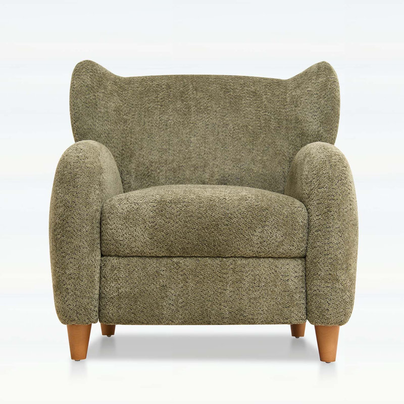 Chaise multifonctionnelle, dossier incurvé, salon et bureau, Olive Green