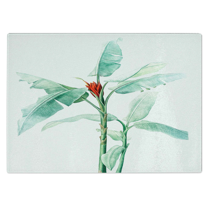 Tempered Glass Banana Plant by Pierre Joseph Redoute Chopping Board, 39 cm W x 28.5 cm L