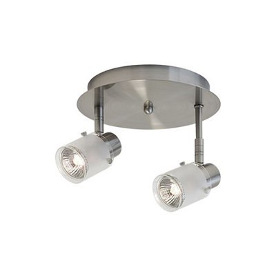 "Kuzco Lighting 2-Light Monopoint Track Fixture – Modern Brushed Nickel Design"
