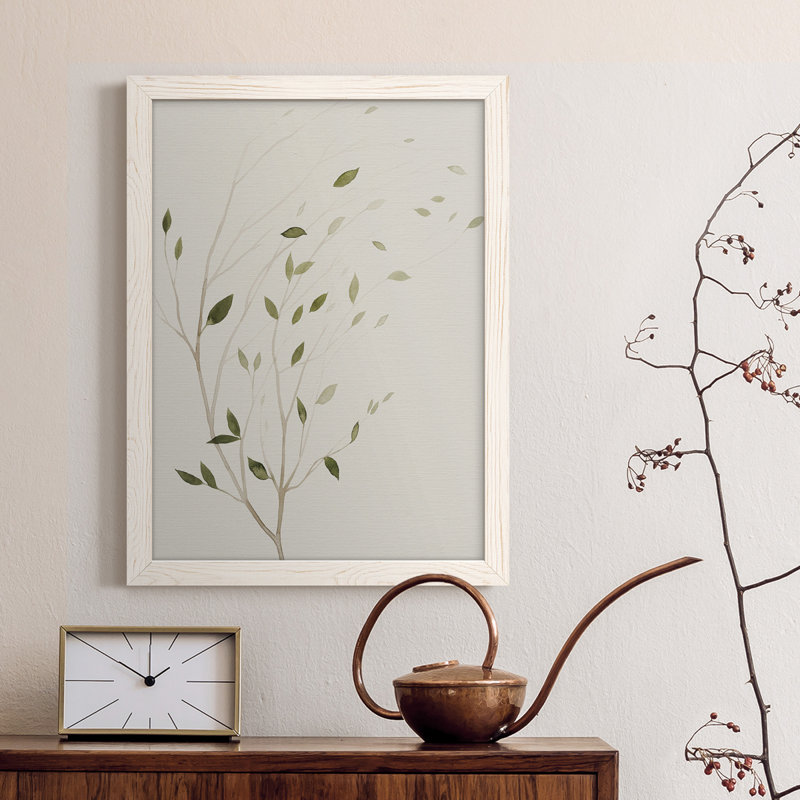 Toile encadrée de qualité supérieure Wind's Whisper I - prête à être accrochée, H 44 po x l 31 po x P 1 po, Blanc