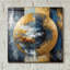  «Golden Circle Abstract 8» par Rey Klimt, art mural en verre acrylique, 12 po x 12 po