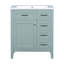 Armoire de salle de bain 30 po avec lavabo et tiroirs, structure solide et panneau de fibres à densité moyenne