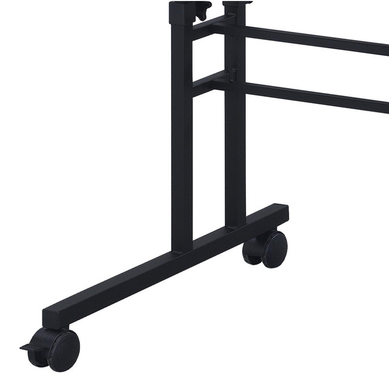 Bureau d'ordinateur noir roulant par Techni Mobili - Station de travail réglable en hauteur avec rangement mobile