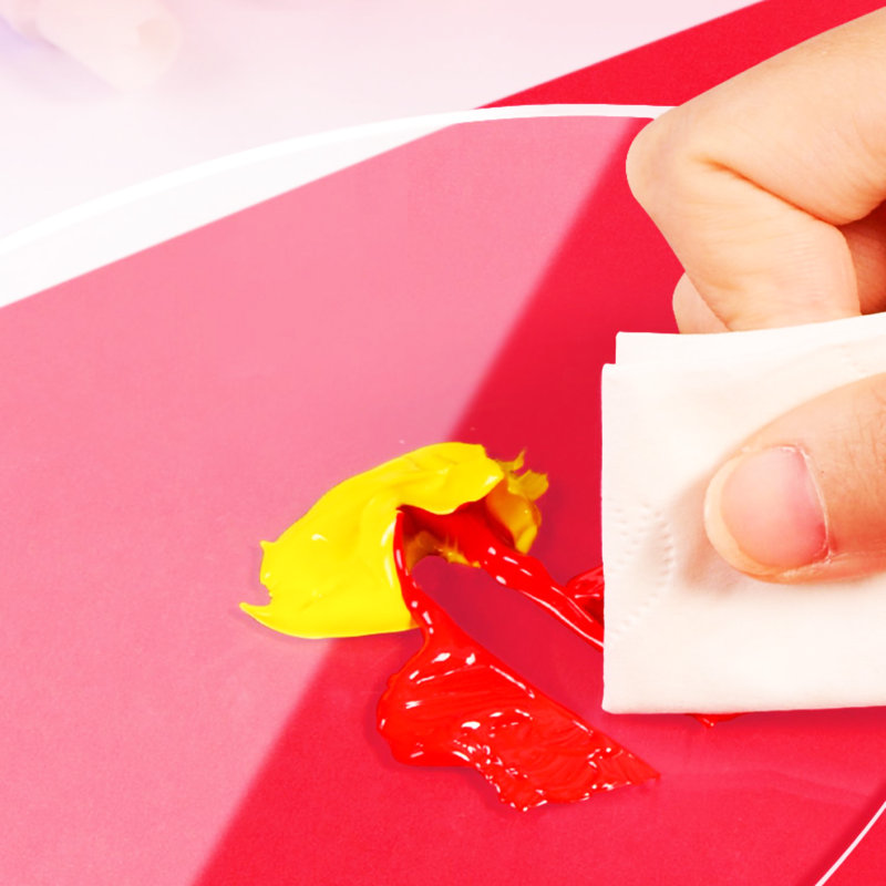 Palette de peinture en acrylique avec trou pour les pouces, plateau de peinture transparent antiadhésif ovale 11,8 x 7,87 pouces