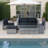 6-Piece Nesting Patio Set with Space-Saving Design, Steel Frame & Tempered Glass Table, Seating for 6