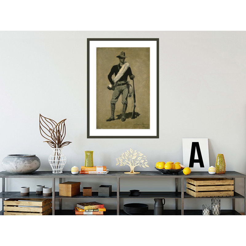 «U. S. Soldier» par Frederic Remington, impression giclée sur cadre, H 41,5 po x l 29,81 po
