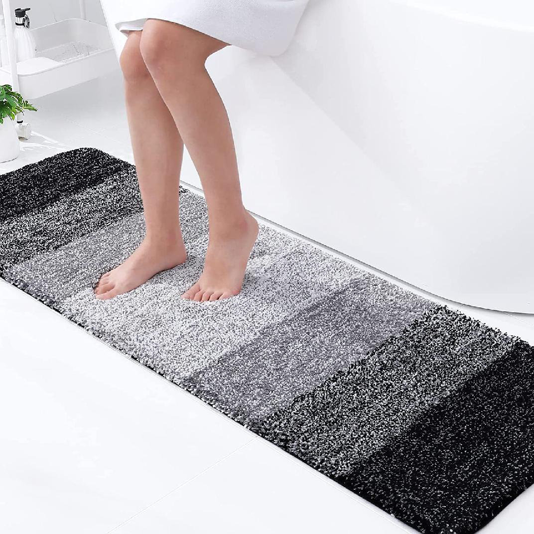  Color&Geometry White Bathroom Rugs Absorbent Bath Mat for Shower,  16 x 24 Non Slip Bath Rugs for Bathroom, Soft Washable Bathmats Small  Bathroom Floor Mat Microfiber Easy to Clean Quick Dry 