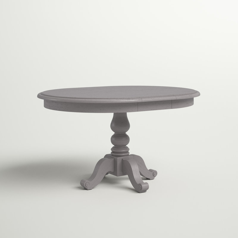 Alantae Extendable Solid Wood Dining Table, Dove Gray