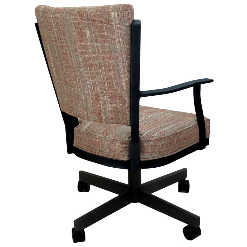 Chaise avec accoudoirs à garniture piquée, Noir, Acajou