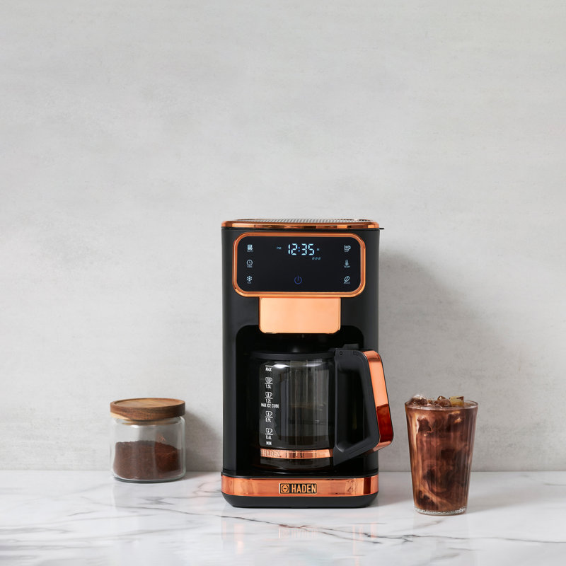 Cafetière numérique chaude et glacée HADEN, Noir / Cuivre