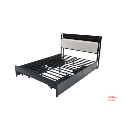 Noya Twin Bed Fabric White