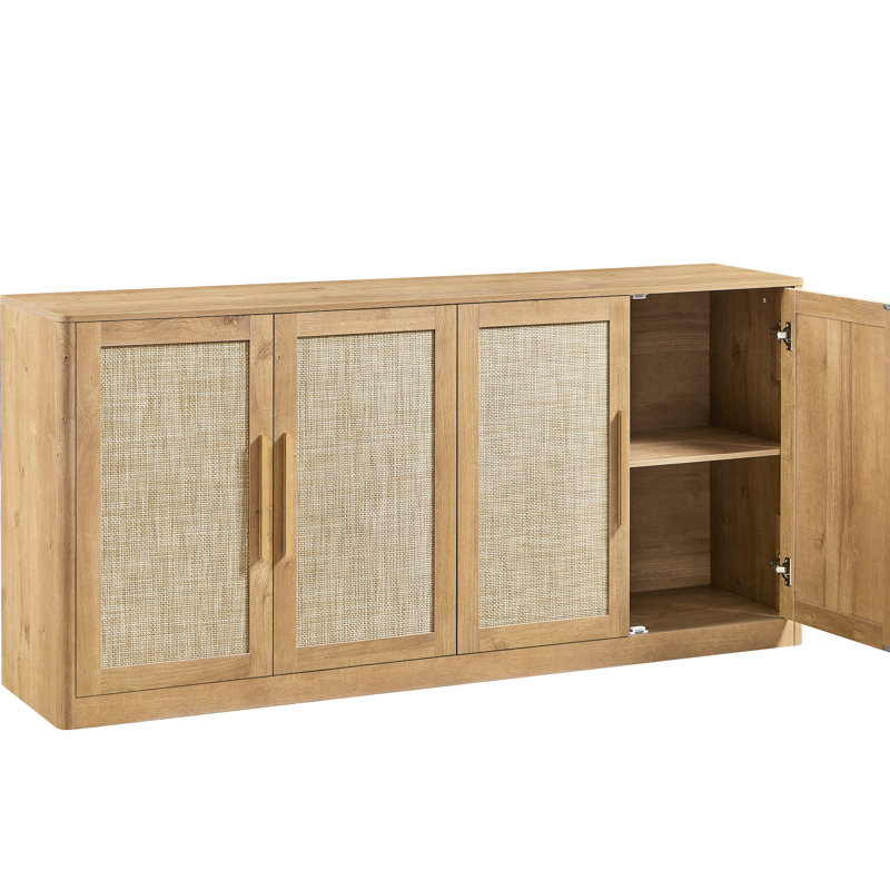 67" 4-Door Sideboard, Style For Living Room, Ideal Displaying Candles And Artwork , Sideboard Bedroom,