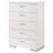 Clapp 5-drawer Bedroom Chest White High Gloss