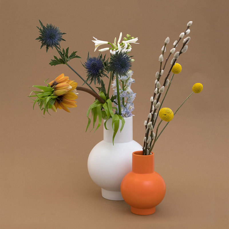Strøm Vase by Nicholai Wiig-Hansen, Vibrant Orange, overall height- 6.3"