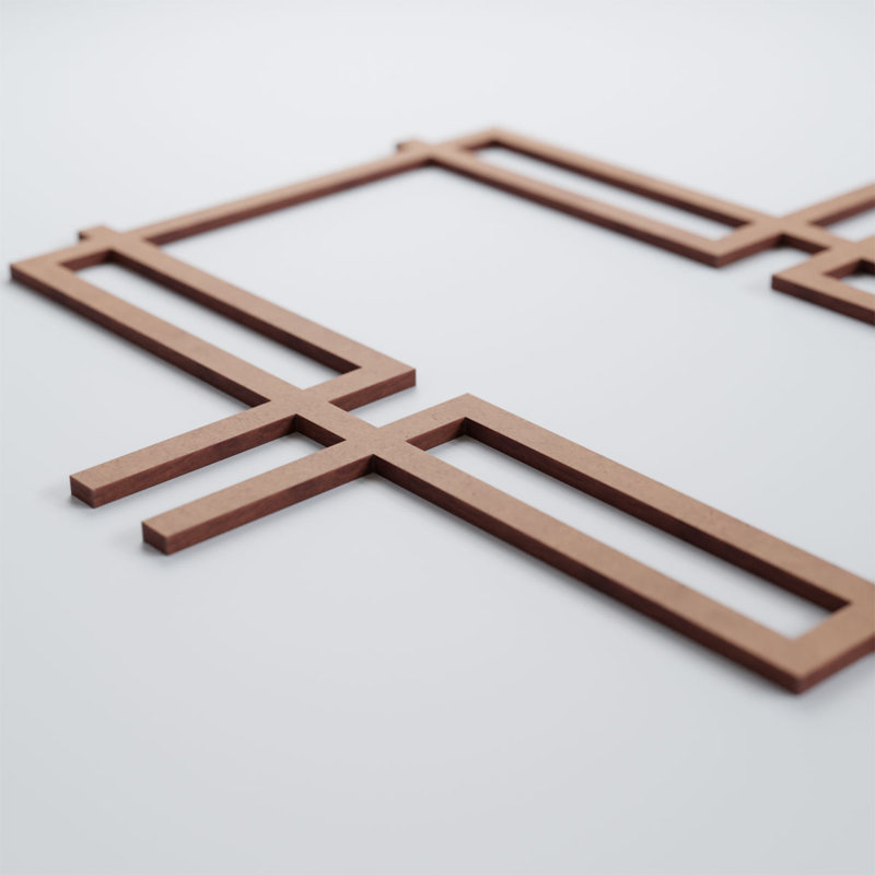 Panneaux muraux en bois Granby, Noyer, H 15 3/8 po x l 15 3/8 po x P 1/4 po