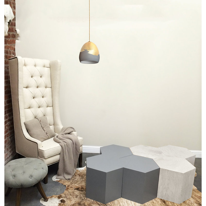 Ombre 1 - Light Pendant, Brass, Matte Gray/Brass