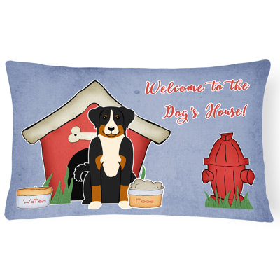 Coussin lombaire intérieur/extérieur bleu/rouge dog house