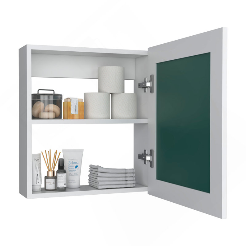 Medicine Cabinet with Mirror Door 20.5" High Cabinet Organizer with Two interior Shelves  for Bathroom, Kitchen, Mudroom
