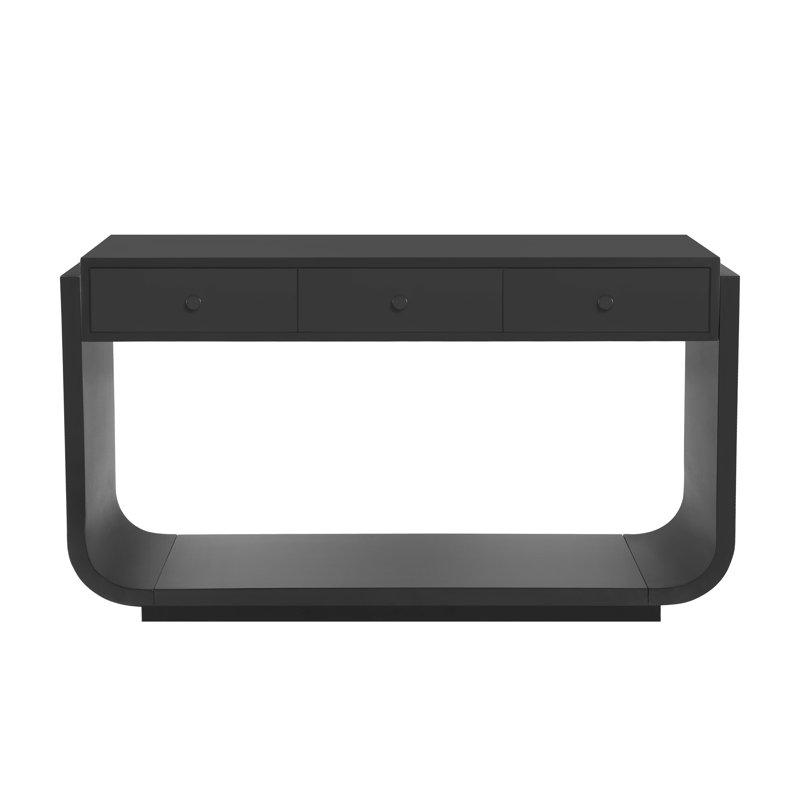 Console avec 3 tiroirs de rangement, Noir